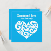 Birthday Pure blue hart Iemand van wie ik hou van  Kaart (Voorkant / Achterkant in situ)