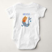 Birthday purrmaid cat mermaid waterverf baby romper (Achterkant)