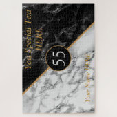 Birthday Puzzle by Year Text Black White marmer Legpuzzel (Verticaal)
