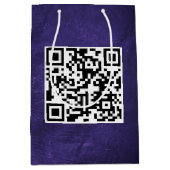 Birthday QR-code voor Paars leder Medium Cadeauzakje (Voorkant)