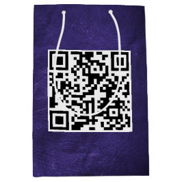 Birthday QR-code voor Paars leder Medium Cadeauzakje