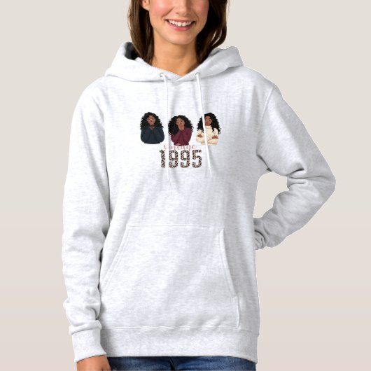 Birthday Queen 1995 Leopard Print Sudadera Hoodie (Voorkant)