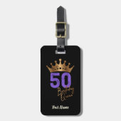Birthday Queen 50 voor 50ste verjaardag  kroon Bagagelabel (Voorkant verticaal)
