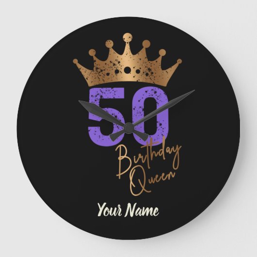 Birthday Queen 50 voor 50ste verjaardag  kroon Grote Klok (Voorkant)
