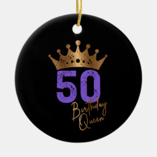 Birthday Queen 50 voor 50ste verjaardag  kroon Keramisch Ornament