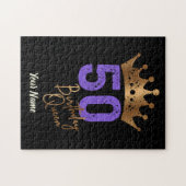 Birthday Queen 50 voor 50ste verjaardag kroon Legpuzzel (Horizontaal)