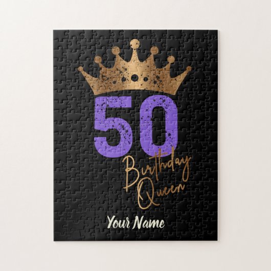 Birthday Queen 50 voor 50ste verjaardag kroon Legpuzzel (Verticaal)
