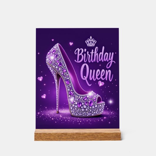 Birthday Queen Acryl Bord (Voorkant)