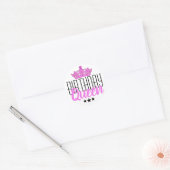 Birthday Queen en Pink Crown Ronde Sticker (Envelop)