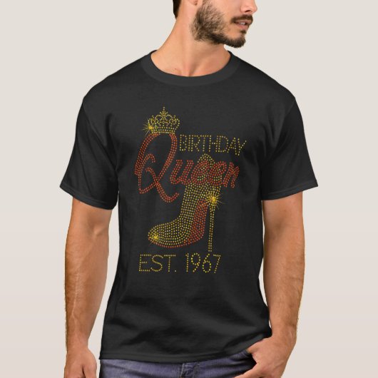 Birthday Queen Est 1967 Shoes Queen Crown Heels H T-shirt (Voorkant)