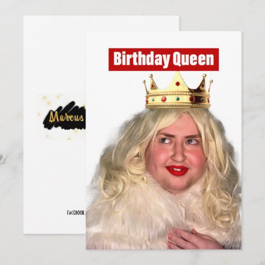 Birthday Queen Feestdagenkaart (Voorkant / Achterkant)