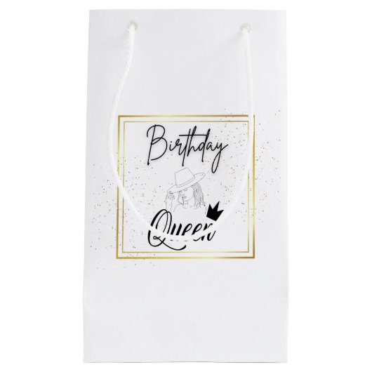 Birthday Queen Gift Bag Klein Cadeauzakje (Voorkant)