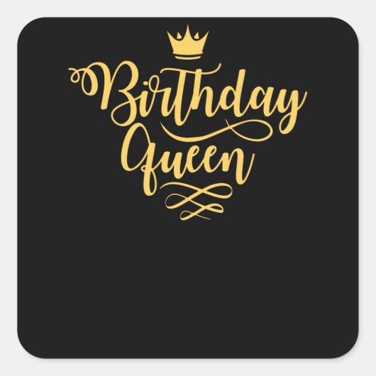 Birthday Queen | Girls Birthday Gift Vierkante Sticker (Voorkant)