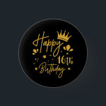 Birthday Queen Gold Glitter Happy 16th Birthday Ronde Button 3,2 Cm<br><div class="desc">Birthday Queen Gold Glitter Happy 16th Birthday button</div>