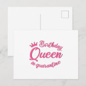 Birthday Queen in Quarantine Briefkaart (Voorkant / Achterkant)