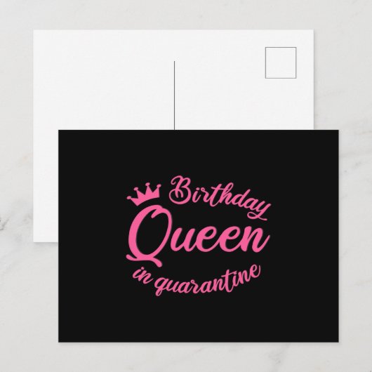 Birthday Queen in Quarantine Briefkaart (Voorkant / Achterkant)
