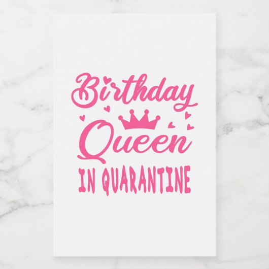 Birthday Queen in Quarantine Voedselcontainer Etiket (Enkel label)
