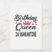 Birthday Queen in Quarantine Voedselcontainer Etiket (Enkel label)