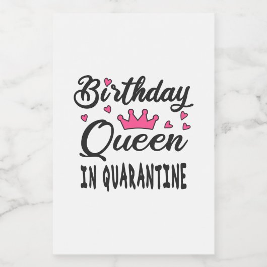 Birthday Queen in Quarantine Voedselcontainer Etiket (Enkel label)