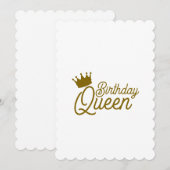 BIRTHDAY QUEEN INVITATIONS KAART (Voorkant / Achterkant)