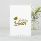 BIRTHDAY QUEEN INVITATIONS KAART (Staand voorkant)