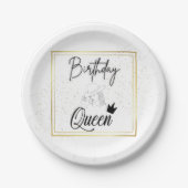 Birthday Queen Paper Borden Papieren Bordje (Voorkant)
