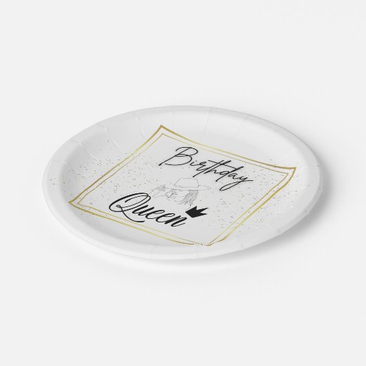 Birthday Queen Paper Borden Papieren Bordje (Gekanteld)