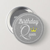Birthday Queen Ronde Button 7,6 Cm (Voorkant /achterkant)