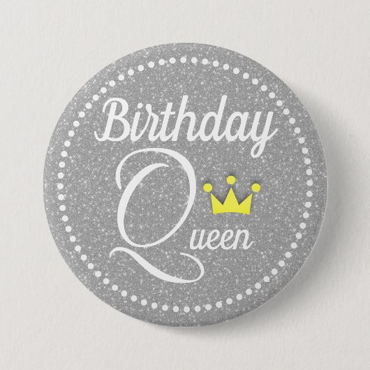 Birthday Queen Ronde Button 7,6 Cm (Voorkant)
