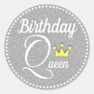 Birthday Queen Ronde Sticker