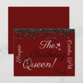 Birthday Queen Zodiac Sign Scorpio Flat Card (Voorkant / Achterkant)