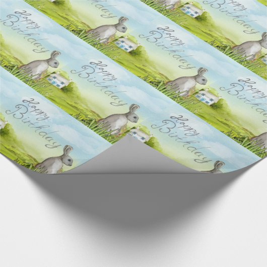 Birthday Rabbit Cadeaupapier (Hoek)