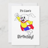 Birthday Rabbit Hero Uitnodiging (Voorkant)