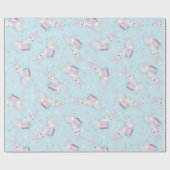 Birthday Rabbit Pattern Cadeaupapier (Vlak)