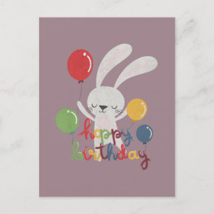 Birthday Rabbit Pun: Hoppy Birthday Briefkaart