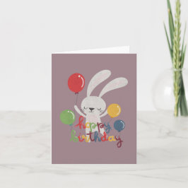 Birthday Rabbit Pun: Hoppy Birthday Kaart