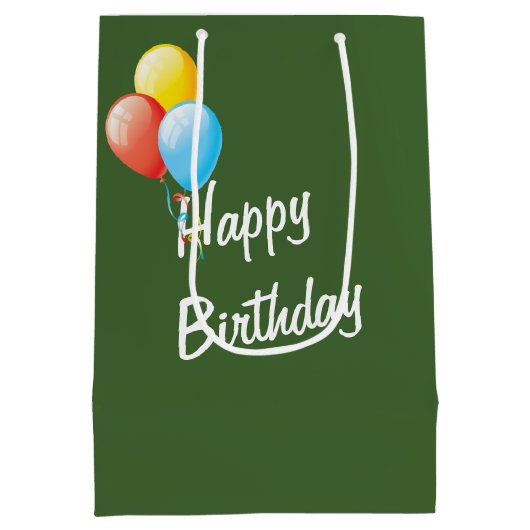 Birthday Rabbit Wearing a Fun Shirt In Water Medium Cadeauzakje (Achterkant)