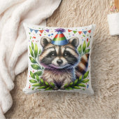 Birthday Raccoon Kids, birthday party, fun design Kussen (Deken)
