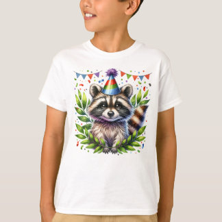 Birthday Raccoon Kids, birthday party, fun design T-shirt