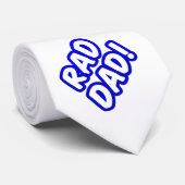 Birthday Rad Dad Funny Cool Blue Stropdas (Opgerold)