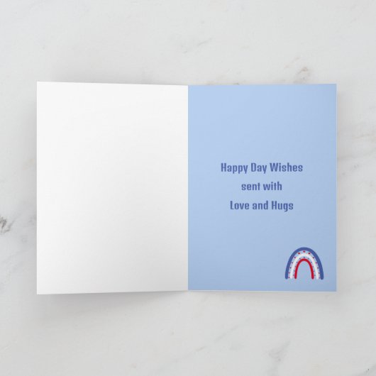 Birthday Rainbow Age Boho Kaart (Binnen)