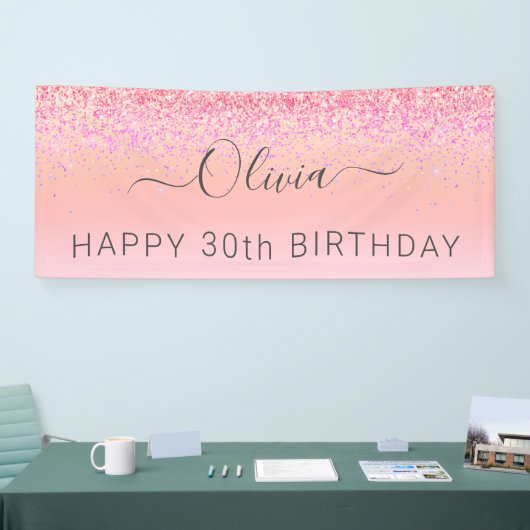 Birthday Rainbow Pastel Glitter Girly Modern Spandoek (Beurs)