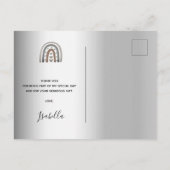 Birthday rainbow Silver modern bedankt Briefkaart (Achterkant)