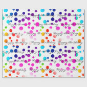 Birthday Rainbow-Stippen op wit Cadeaupapier (Vlak)