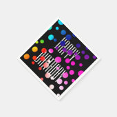 Birthday Rainbow-Stippen op zwart Servet (Hoek)