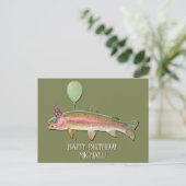 Birthday Rainbow Trout Vist Briefkaart (Staand voorkant)