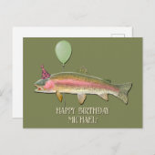 Birthday Rainbow Trout Vist Briefkaart (Voorkant / Achterkant)