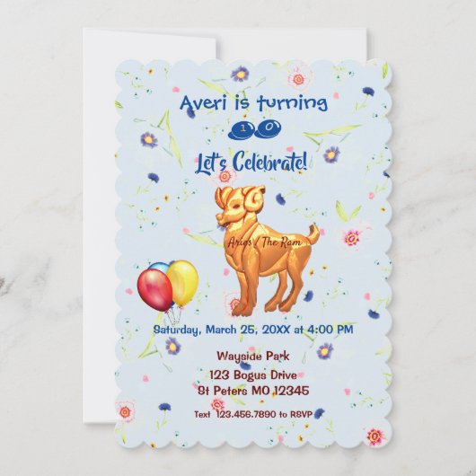 Birthday Ram - Aries (21 maart - 19 april) Kaart (Voorkant)