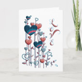 Birthday Red Blue Waterverf Heelden Love Custom Kaart (Voorkant)