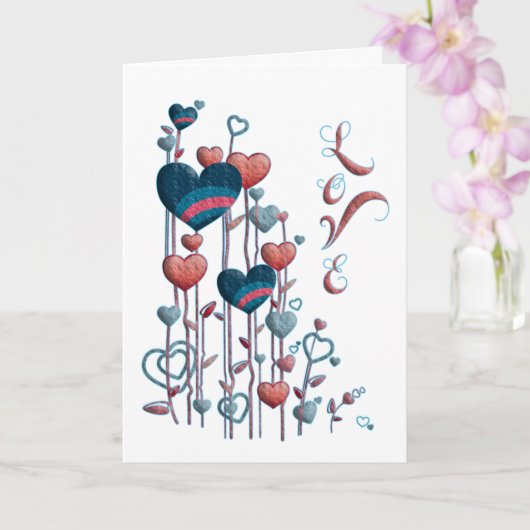 Birthday Red Blue Waterverf Heelden Love Custom Kaart (Orchidee)